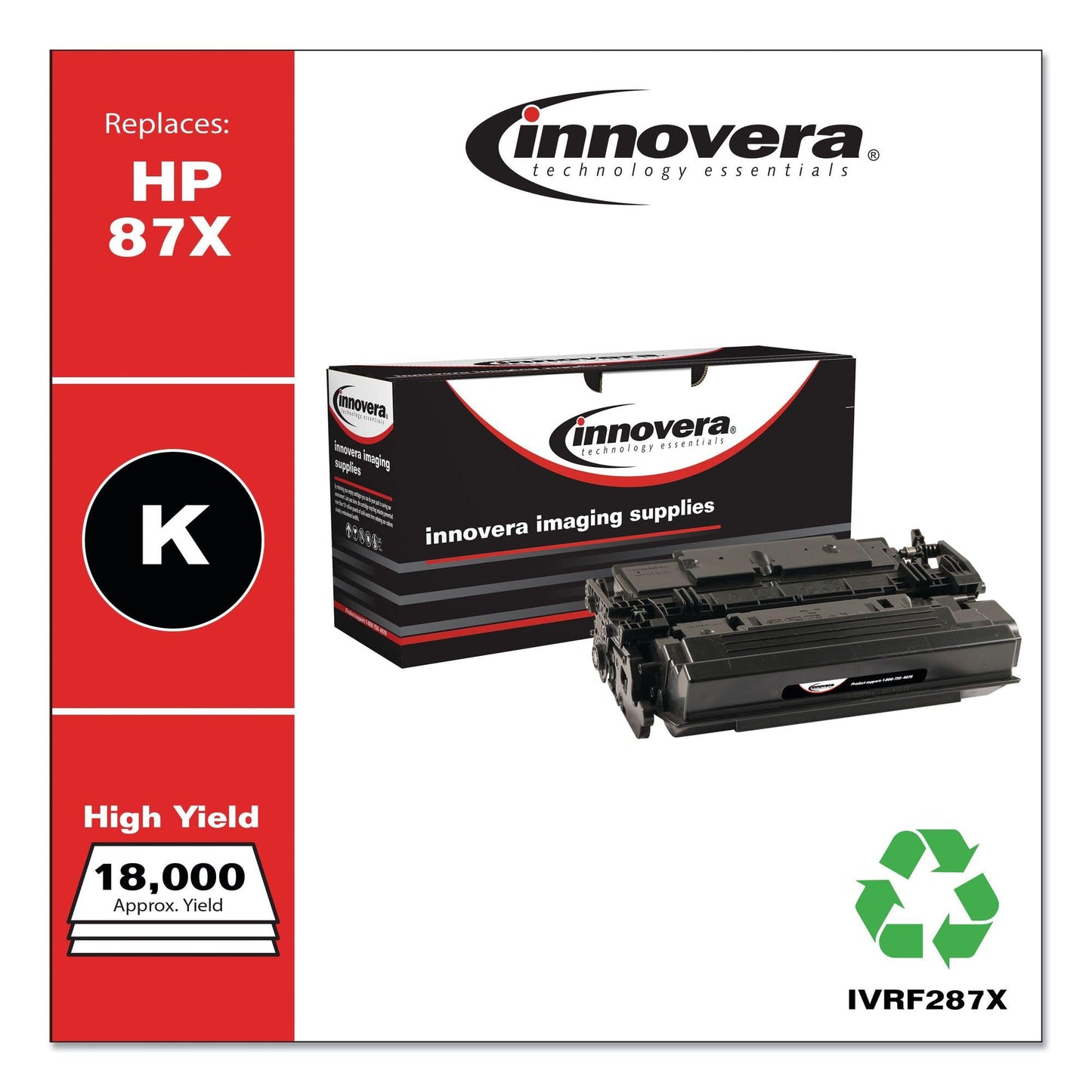 Innovera Remanufactured Black High‑Yield Toner (Replacement for 87X / CF287X)