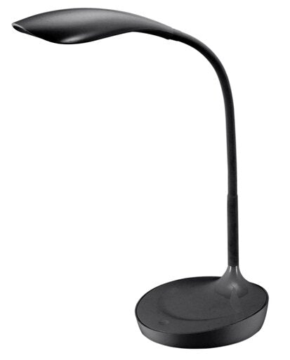 Bostitch Office Ktvled1502blk Gooseneck LED Desk Lamp with USB Charging Port, Dimmable, Black
