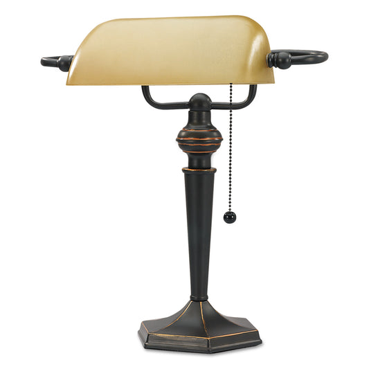 Traditional Banker's Lamp, 10″W × 13.38″D × 16″H, Antique Bronze