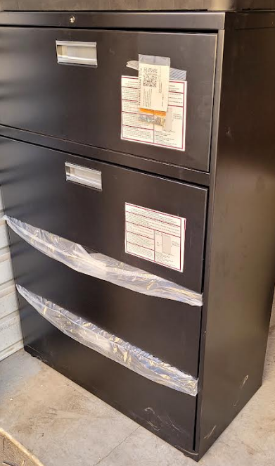 Top Large 36" Metal Black 4‑Drawer File Cabinet / Open Box New   (Local Pickup Only)