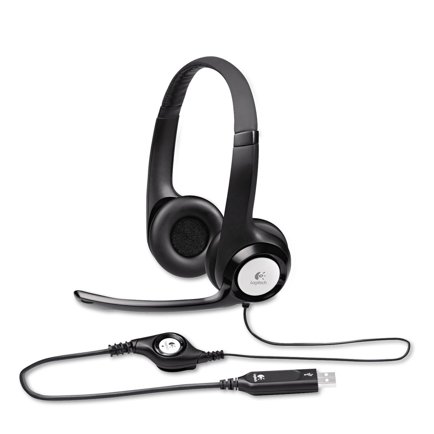 Logitech H390 Wired Headset with Noise Cancelling Microphone - Black