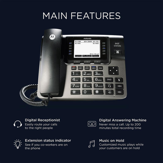 Motorola ML 1000 4-line Desk Phone Base Station with Receptionist and Digitial Answering Center