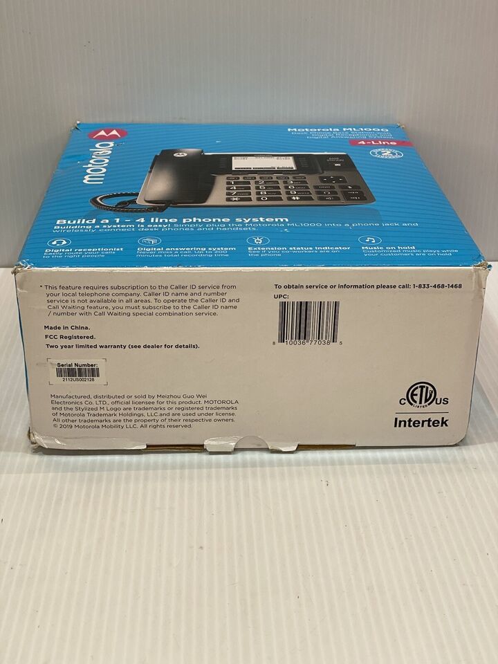 Motorola ML 1000 4-line Desk Phone Base Station with Receptionist and Digitial Answering Center
