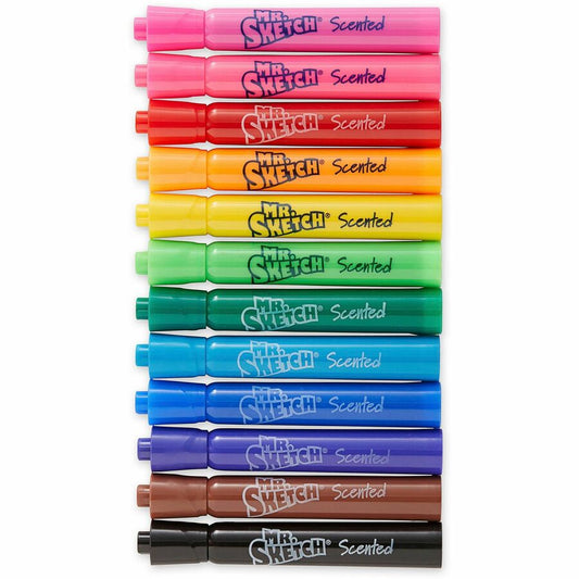 Mr. Sketch Watercolor Markers, Scented Assorted Colors, Set of 12