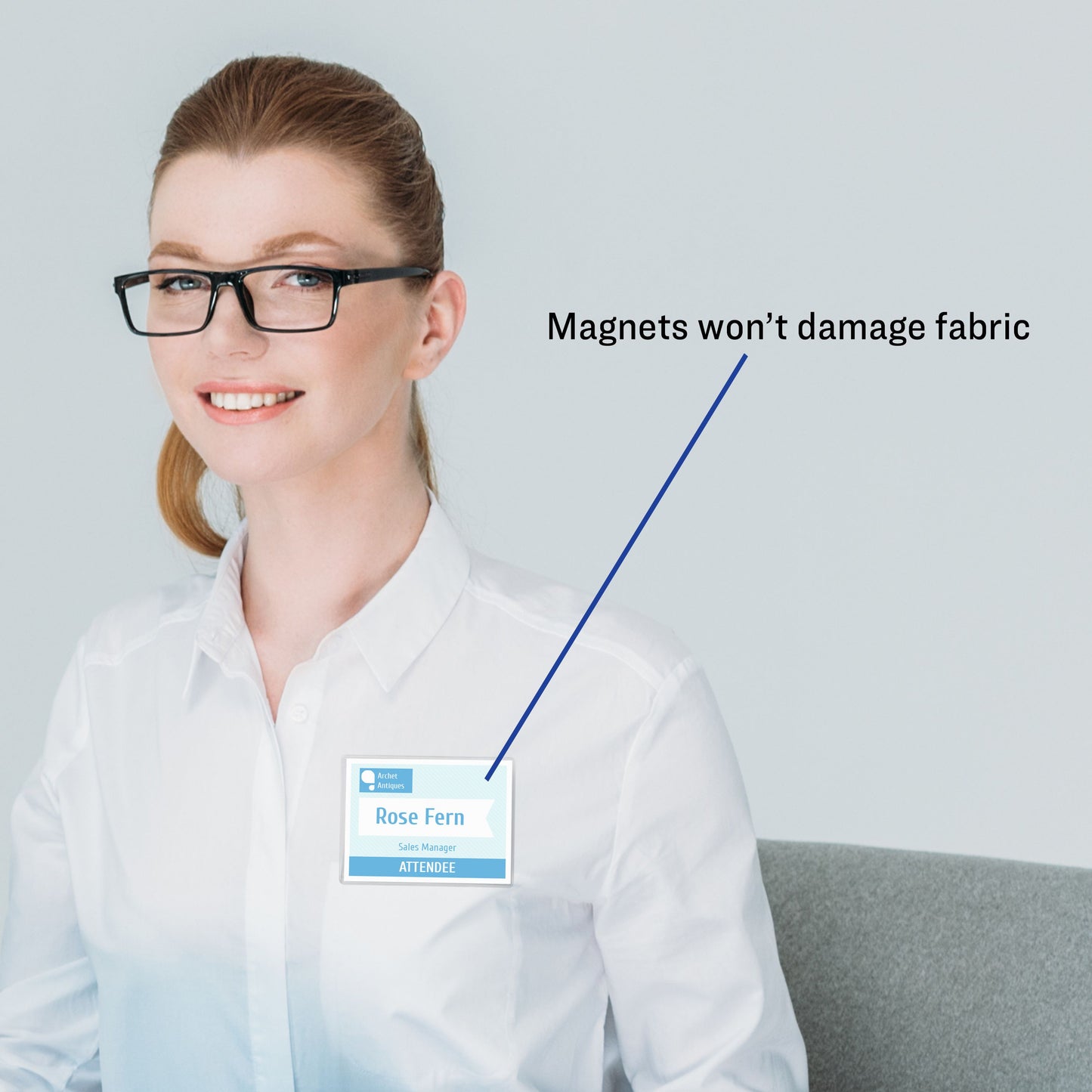 Avery Customizable Name Badges with Magnets, Rectangle, 8780, 3" X 4", White, Pack of 24