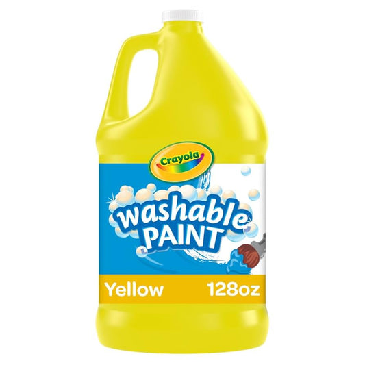 Crayola Washable Paint, Yellow, 1 gallon per bottle