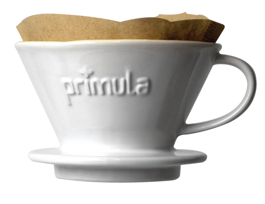 Primula Madison Ceramic Pour Over Coffee Dripper with Filters 1 Cup White