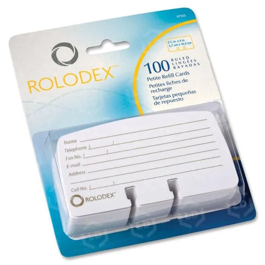 Rolodex Ruled Petite Refill Cards – Model 67553