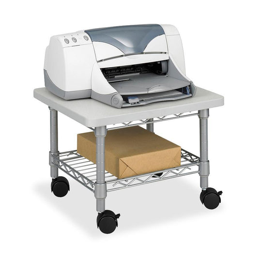 Safco Onyx Under-Desk Utility Cart and Multi-Use Printer Stand Printer Table for Home Office Mobile Rolling Cart with Steel Shelf Gray -Local Pickup Only
