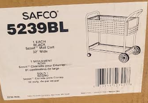 SAFCO 5239BL Scoot Mail Cart (32″ Wide) (Black)