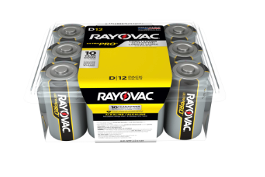 RAYOVAC Ultra Pro D Batteries, 12PK