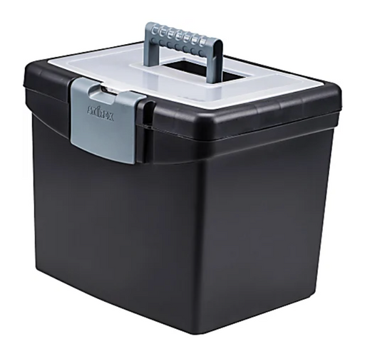 Storex Medium-Duty Portable File Storage Box With XL Lid