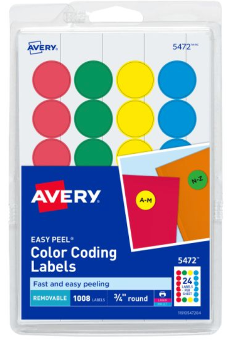 Avery Removable Color-Coding Labels