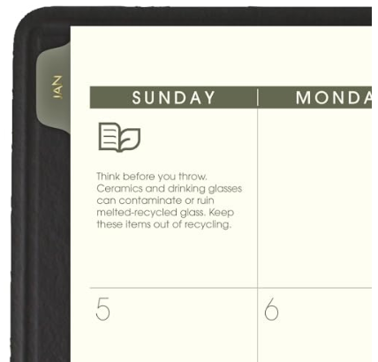 2025 at-a-GLANCE Recycled 8.25" X 11" Weekly & Monthly Appointment Book Planner, Faux Leather Cover, Black