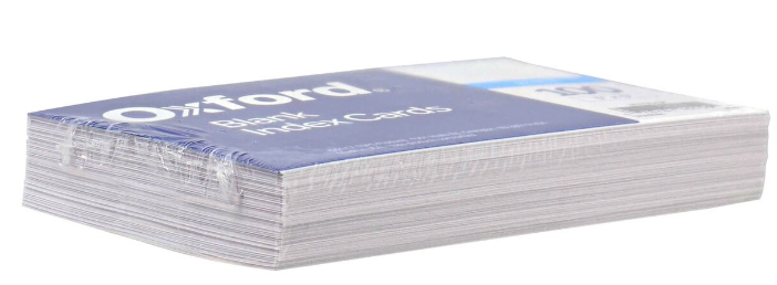 OXFORD Blank Index Cards, 5x8", PK100