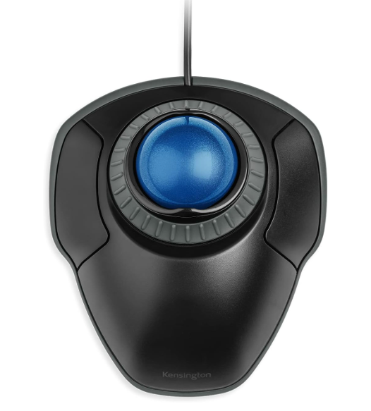 Kensington Orbit Trackball with Scroll Ring, Black/Blue