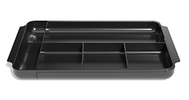 TRU RED 7-Compartment Expandable Plastic Drawer Organizer, Black