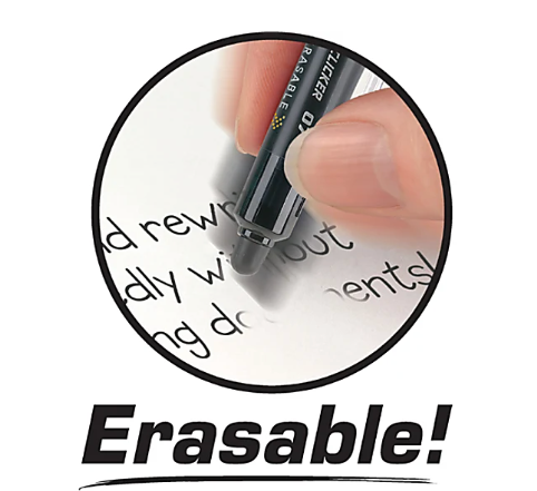 Pilot FriXion Ball Clicker Erasable Gel Pens, Fine Point, 0.7mm, Black Ink, 12/pk (31450)