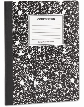 Universal Composition Book, Medium/college Rule, Black Marble Cover, 9.75 X 7.5, 100 Sheets ( UNV20940 )