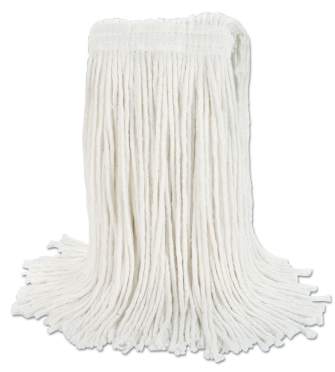 Boardwalk Banded Rayon Cut-end Mop Heads, White, 24 Oz, 1 1/4" Headband, 12/carton ( BWKRM03024S )