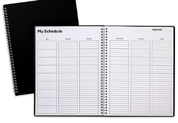 Staples 8.5 X 11 in. Weekly Teacher Planner with Two-Page Spread, Black