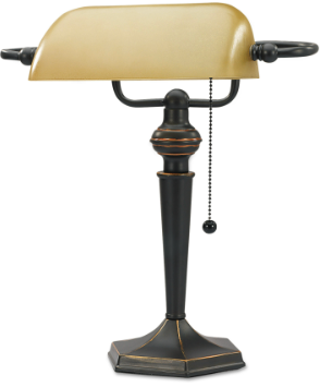 Alera Traditional Banker's Lamp, 10"w X 13.38"d X 16"h, Antique Bronze ( ALELMP537BZ )