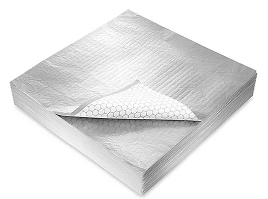 Bagcraft 12 X 12 in. Honeycomb Insulated Foil Wrap (Unprinted Silver Foil Wrap)