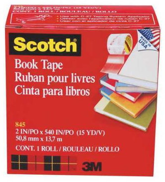 Scotch Book Tape, 3" Core, 2" X 15 Yds, Clear ( MMM8452 )