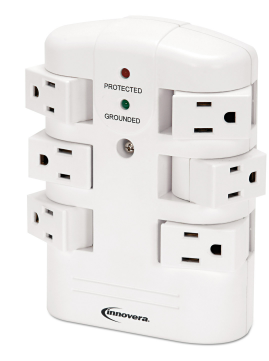 Innovera IVR71651 Wall Mount 6 Outlets 2160 Joules Surge Protector