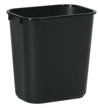 Rubbermaid Deskside LLDPE Trash Can Black 13-5/8 Quart