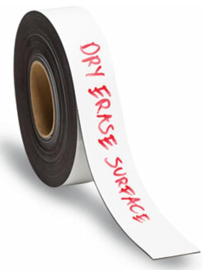 U Brands Dry Erase Magnetic Tape Roll, 2" X 50 Ft, White, 1/roll ( UBRFM2118 )