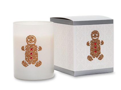 Primal Gingerbread Man 9.5 Oz. Icon Candle in White Glass