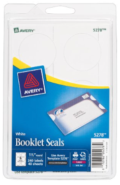 Avery Mailing Seals, Permanent Adhesive, 1.5', 240 Labels