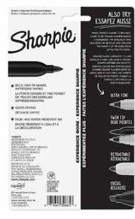 Sharpie Fine Tip Permanent Markers, Black, 5 Pack Black