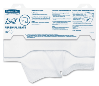 Scott Toilet Seat Covers, 15 X 18, 125 Covers/Pack, 24 Packs/Carton (7410), White