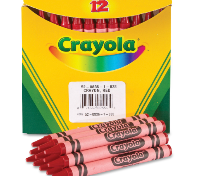 Crayola Crayons, Red, 12/Box