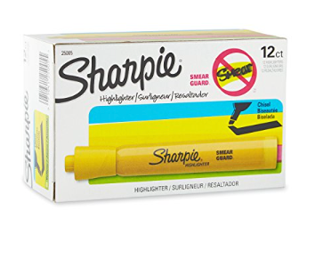 Sharpie Tank Highlighter, Chisel Tip, Yellow