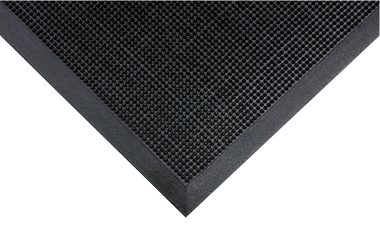 NoTrax T28 Finger Scrape® Flexible Rubber Scraper Mat, 16" X 24" Black