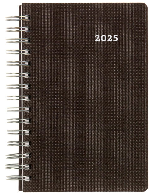 Brownline® 2025 DuraFlex Daily/Monthly Planner, Appointment Book, 12 Months, January to December, Twin-Wire Binding, 8" x 5", Black (CB634V.BLK-25)