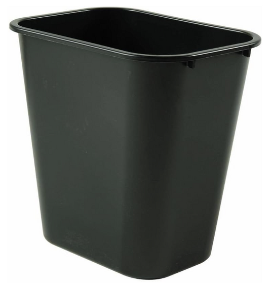 Rubbermaid 28 Qt Black Rectangle Trash Can