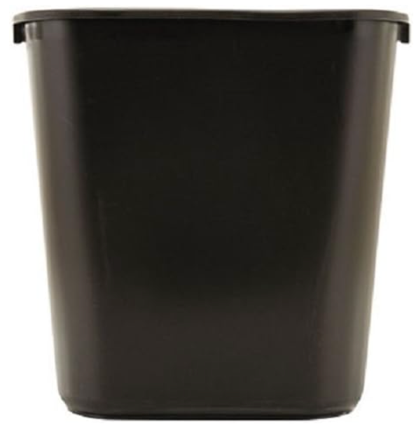 Rubbermaid 28 Qt Black Rectangle Trash Can