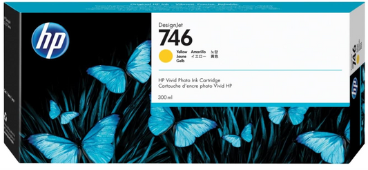 HP 746 Yellow 300-ml Genuine Ink Cartridge (P2V79A) for DesignJet Z6 & Z9+ Large Format Printers