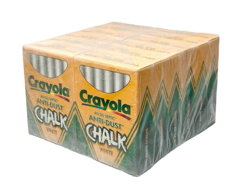 Crayola Nontoxic Anti-Dust Chalk (12 Sticks/Box/Bulk 12pk)