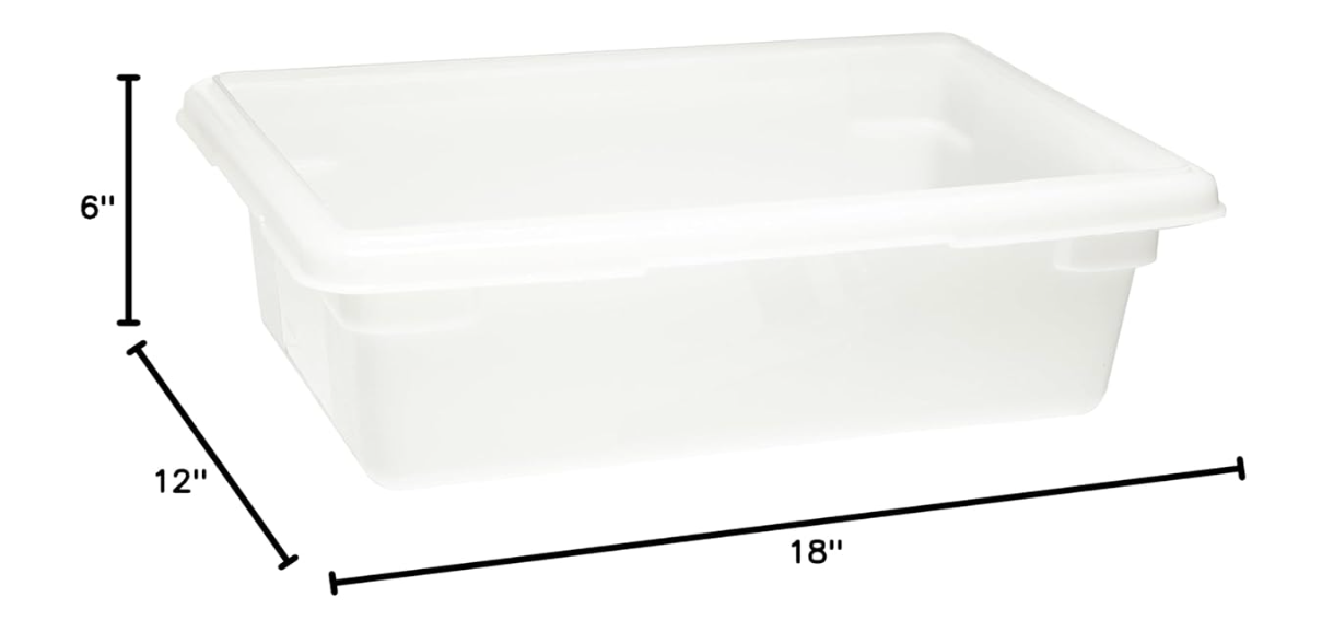 Rubbermaid Commercial Products Food Storage Box, 3.5 Gallon Capacity, White