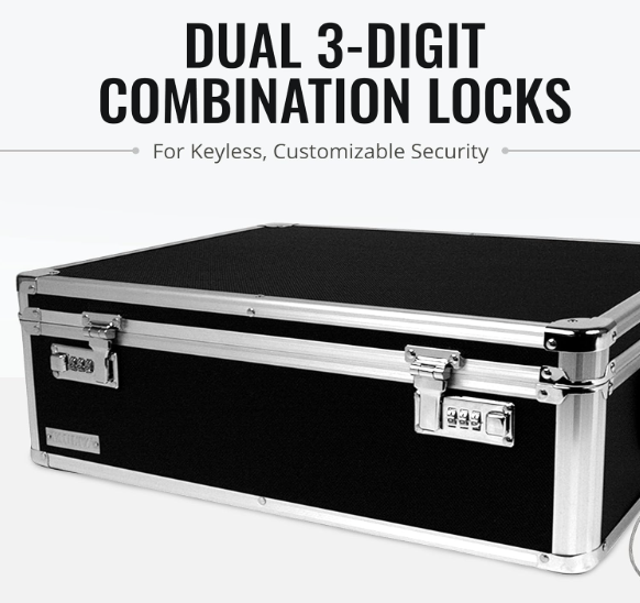 Vaultz Storage Lock Box - 6.5 x 23 x 13.5 Inch - Secure Dorm Storage Trunk with Combination Lock