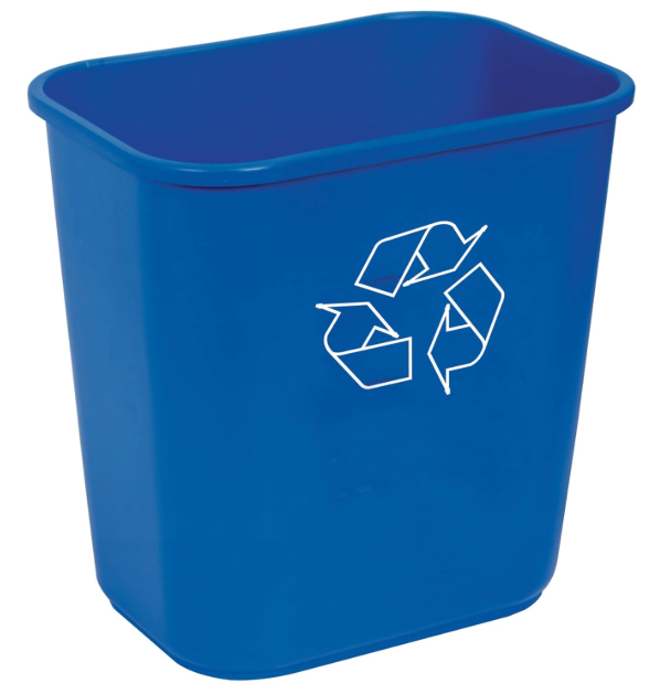 Recycling Bin, 3.25 Gallons, Blue