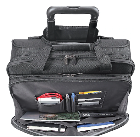 Solo® Rolling Laptop Case/Overnighter, Ballistic Poly, Black (USLB644)