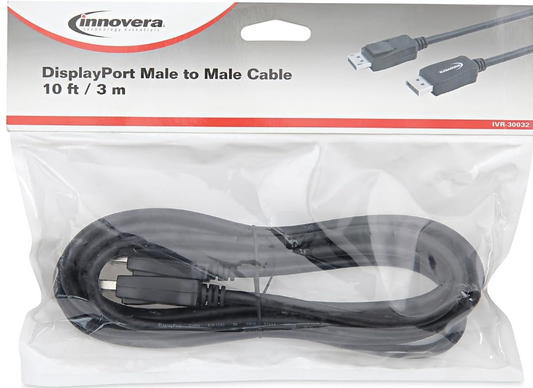 Innovera IVR30032 10 Ft. DisplayPort Cable, Black