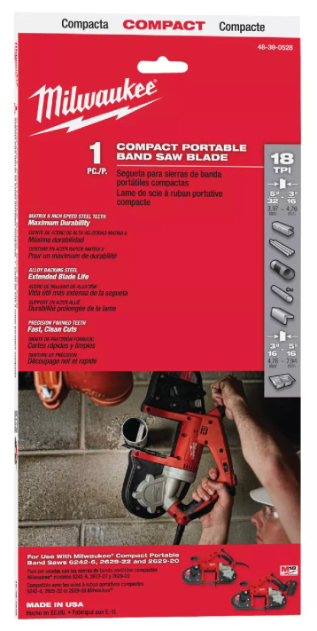 18 TPI Standard Compact Portable Band Saw Blade 3PK