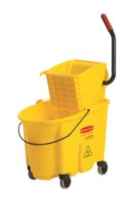 Wave Brake 35 Qt. Yellow Plastic Side-Press 2.0 Mop Bucket with Wringer Combos